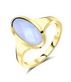 Blue Chalcedony Silver Rings NSR-2337